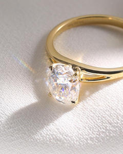 Anillo de Compromiso y Matrimonio Arin Eternity con Diamante Cultivado en Laboratorio de Corte Ovalado IGI/GIA, Oro Blanco de 14k, Joyería para Mujer, Regalo para Fiestas - Product Image 4