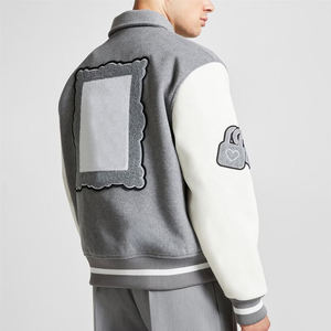 Chaqueta Varsity Personalizada OEM con Bordado, de Lana Premium para Invierno, con Mangas de Cuero, Impermeable, Resistente al Viento y Ecológica para Equipos - Product Image 3