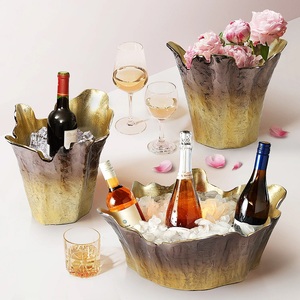 Juego de Cuencos de Aluminio Hechos a Mano de Lujo, Bañados en Oro, Ecológicos, de Gran Capacidad, para Retención de Hielo, Cubitera para Bebidas y Fiestas - Product Image 6