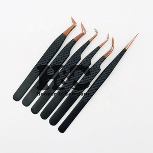 แหนบต่อขนตาสแตนเลสสีดำปลายกุหลาบทองทนทานด้ามจับแข็งแรงทนทานโลโก้ขนมิงค์แบบยั่งยืนมาใหม่ - Product Image 5