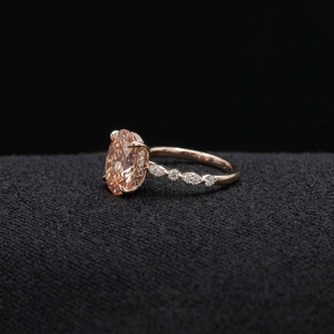 Luxury 6ct Fancy Color Oval Diamond <b>Ring</b> 14k Rose <b>Gold</b> Multi Shape Marquise Engagement Wedding IGI Certified Prong <b>Set</b> Fine - Product Image 2