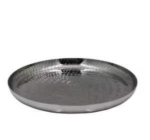 Assiette de service ovale en métal martelé, style vintage, fabrication artisanale, design solide, vaisselle, assiette de présentation - Product Image 6