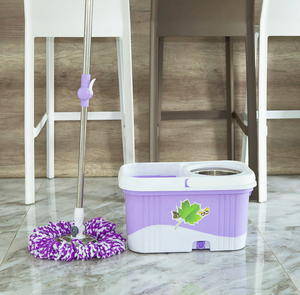 Kit de Nettoyage de Sols : Serpillère Magique Rotative à 360°, Écologique, pour Usage Domestique, avec Seau de Rangement Vertical, Panier Rotatif en PP et Roues - Product Image 2