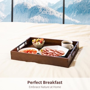 Wholesale Modern Polished American Style Wooden Rectangular Service <b>Breakfast</b> <b>Tray</b> for Living Room & Dining Room Jewelry Storage - Product Image 3