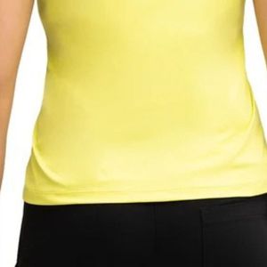 Camiseta amarilla de manga corta con cuello en V para mujer, camiseta básica informal ajustada, camiseta elástica para el día a día, ropa de moda para mujer, camiseta sencilla de verano - Product Image 5