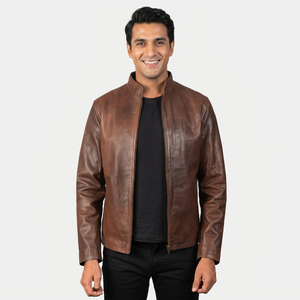Blouson en cuir premium pour homme 2026 – Veste extérieure en cuir véritable personnalisée OEM, style motard classique, streetwear, vente en gros pour hommes - Product Image 6