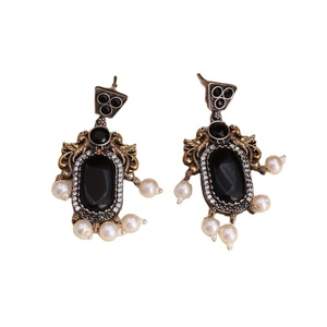 Pendientes Colgantes ARTS JEWELS Vintage con Bisel de Latón Oxidado en Forma de Campana, Zirconia, Chapado en Oro/Plata Antiguo, Clásicos para Mujer - Product Image 6