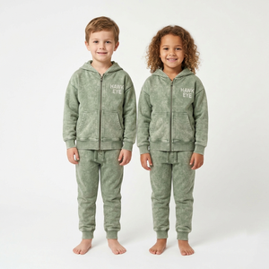 Conjuntos Deportivos Unisex de Alta Calidad, Transpirables, con Hombros Caídos, Lavado Ácido, Diseño Moderno, Sudadera con Capucha y Pantalones Deportivos, Dos Piezas, Ropa para Niños - Product Image 5