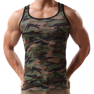 Wholesale Trendy Men's Camo Sublimation Tank Top Casual Streetwear Muscle Fit Sleeveless Shirt Customizable Fashion Tank Tops - Product Image 1