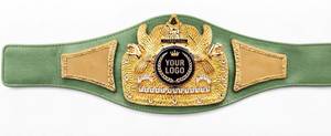 Ceinture de championnat de lutte personnalisée en cuir taille adulte avec plaques métalliques moulées sous pression pour MMA, Jiu-Jitsu, Karaté, Judo - Respirante 2-6mm - Product Image 3