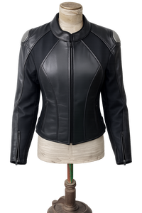 Chaqueta de cuero para mujer, personalizada para motociclistas, de cuero genuino de vaca, corte ajustado, 100% natural, sin platinar. - Product Image 4