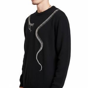 เสื้อสเวตเชิ้ตแขนยาวคอกลมสำหรับผู้ชาย ผ้าฟลีซผสมโพลีเอสเตอร์/คอตตอน กันลม กันน้ำ ลายปักตัวอักษร - Product Image 3