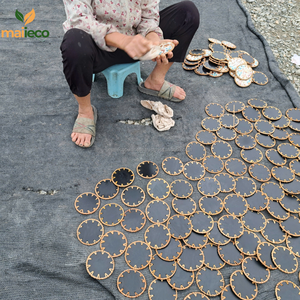 Posavasos de ratán de mosaico de Vietnam, posavasos de ratán redondo de nácar, protectores de bebidas duraderos elegantes para el hogar y el entretenimiento - Product Image 6