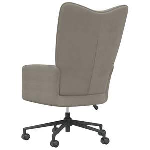 Chaise de bureau en velours gris clair 100% polyester, design relaxant en acier standard - Product Image 5