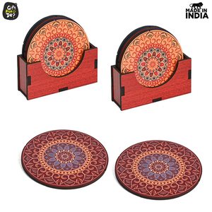 Acacia wood coasterswood tropical leaf coaster teak wood coaster round wooden bulk coasters customisable wood coaster - Product Image 5
