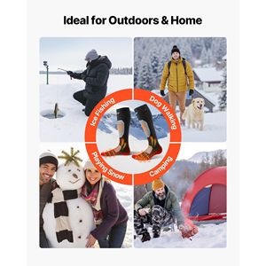 Chaussettes chauffantes alimentées par batterie 5000 mAh, rechargeables avec 4 niveaux de chauffage, contrôlées par application électrique, chaussettes de sport d'extérieur - Product Image 6