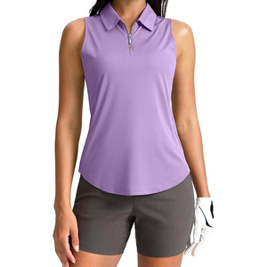 New Arrival Woman Yoga Top Sports Gym Clothing Athletic Sleeveless Stand Collar Zip up Workout Vest - Product Image 6