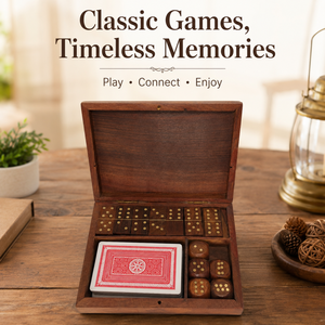 Wooden <b>Playing</b> <b>Card</b>, Domino & Dice Box | Indian Rosewood Game Storage Case | Travel Board Game Set | Handmade Gift Box Organizer - Product Image 4
