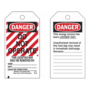 Étiquettes de verrouillage Brady Danger « Ne pas utiliser » pour la maintenance de la sécurité industrielle - Product Image 3