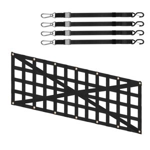 Filet de fixation robuste 54 x 18 pour benne de camion, 4 sangles télescopiques réglables, conception renforcée en croix, accessoires de contrôle de cargaison - Product Image 1