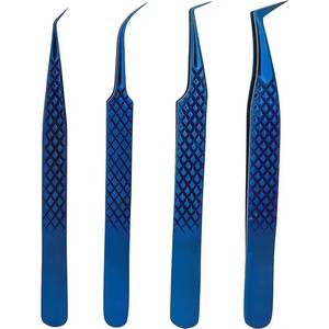 ชุดแหนบต่อขนตา Morje Surgical Precision สแตนเลสสตีล ด้ามสีน้ำเงิน ปลายเรียบ 10 มม. 6 ชิ้น สำหรับอุปกรณ์ต่อขนตา - Product Image 4
