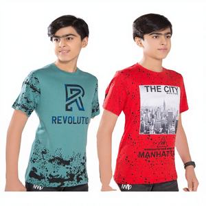 Vêtements d'été pour enfants, ensemble de t-shirts 100% coton pour garçons, impression de logo personnalisé, OEM, vente en gros, fabricant de vêtements pour enfants - Product Image 1