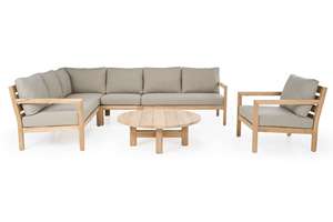 ATC Furniture Traditional Teak Garden <b>Sofa</b> Set Quick-Dry Cushions-Durable Eco-Friendly <b>Outdoor</b> Furniture for Villa Courtyard - Product Image 2