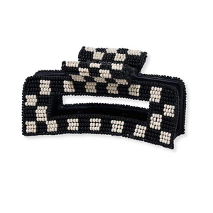 bohemian style beaded embroidery hair <b>clip</b> with custom size colorful Seed Beads embroidery hair claws for ladies and girls - Product Image 3