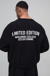 Unisex <b>Pink</b> Oversized Crew Neck Vintage 100% Cotton Autumn Fleece Anti-Shrink 300g Color Blocking Pullover <b>Sweatshirt</b> Casual - Product Image 4
