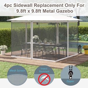 Rete di Ricambio Bianca con Cerniera per Gazebo 10 X 13, Accessori per Tende - Product Image 4