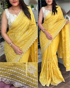 Magnifique saree en soie Bollywood de haute qualité exclusif et accrocheur avec un chemisier Meilleur prix de gros pour vêtements pour femmes - Product Image 3