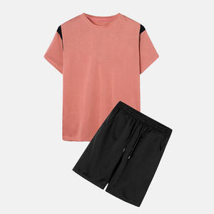 เสื้อยืดขายส่ง เสื้อผ้าผู้ชาย ชุดฤดูร้อน เสื้อยืดแขนสั้นหลวมๆ และกางเกงขาสั้น ชุดสองชิ้น ชุดเสื้อยืดผ้าฝ้ายระบายอากาศ - Product Image 6