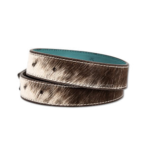 Cinturón Western de Primera Calidad, Bicolor, de Cuero Natural con Pelo, para Hombre y Mujer, Cinturón Vaquero de Piel de Vaca en Blanco y Negro - Product Image 2
