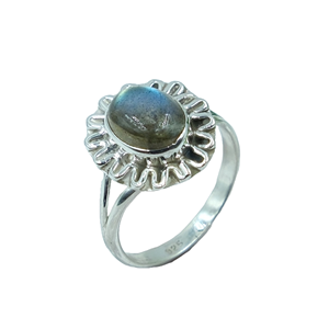 Bague en labradorite, bague en argent sterling 925, bagues de fiançailles et de mariage pour femmes, bijoux en labradorite, cadeau de Noël et d'anniversaire pour femme - Product Image 1