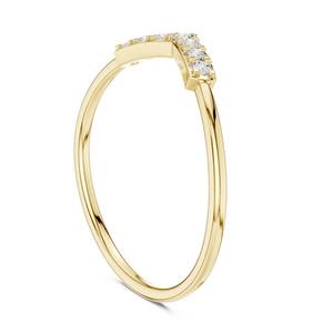 Anillo creativo de moissanita con corte redondo en forma de V, plata 925, chapado en oro amarillo original para mujer, regalo de joyería para parejas - Product Image 6