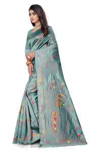 Vêtements ethniques traditionnels pour les occasions de mariage, style indien pakistanais, sari en soie imprimé pour femmes, disponible au meilleur prix - Product Image 1