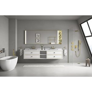 96x36 pollici LED bagno specchio lavabo Anti-appannamento memoria decorazione in pietra naturale grande luce posteriore regolabile LED - Product Image 6