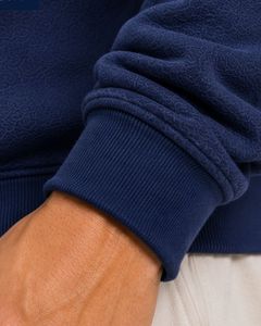 Navy Blue <b>Men</b> Oversized Quarter Zip Sweatshirt <b>Pullover</b> Fleece Long Sleeve Casual Streetwear Sweater Custom Heavy Cotton Top - Product Image 5