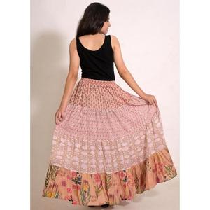 Indian Cotton <b>Patchwork</b> Printed Maxi <b>Skirt</b> Handmade Boho Hippie Long <b>Skirt</b> Comfortable Summer Wear - Product Image 4