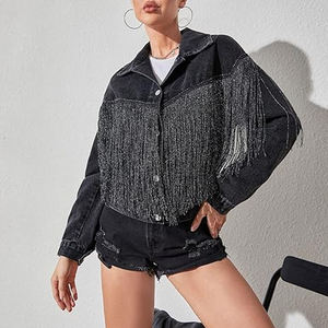 Meilleur Fournisseur de Vêtements : Veste Courte en Jean Tricotée pour Femme, Style Vintage Automne, Respirante et Écologique - Product Image 5