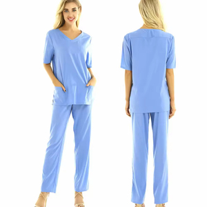 Professional Medical Scrub Suit for <b>Doctors</b> Nurses Hospital Staff Comfortable Breathable Nursing Uniform <b>Set</b> Top and Pants - Product Image 4