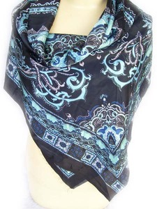 Pañuelo de Seda de Lujo para Mujer, Marca Elegante, 90x90 cm, Estampado Floral, Accesorios para el Cabello, Venta al Por Mayor 2022 - Product Image 3