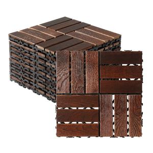 27pcs Wood Interlocking Deck Tiles 11.8"x11.8" Waterproof Indoor Outdoor Flooring Patio Wood Decking for Patio Use - Product Image 1
