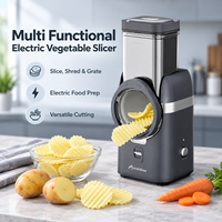 Hachoir Électrique Multifonction 5-en-1 pour Légumes : Râpe, Tranche, Coupe en Dés, Hache Automatiquement, Moteur AC Haute Puissance, Double Entrée, Économiseur de Temps