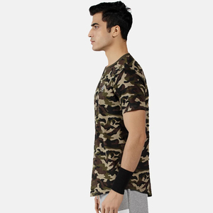 Camiseta de hombre de camuflaje, corte regular, 100% algodón, transpirable, informal, estilo urbano, cuello redondo, manga corta, peso 120 gramos - Product Image 3