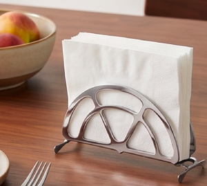 Support à serviettes en métal de qualité supérieure, finition miroir argentée, parfait pour la vaisselle de cuisine, accessoire de salle à manger élégant - Product Image 5