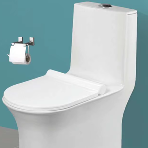 WC monobloc avec dimensions 750x360x645 mm, siphon en S de 225 mm, et système de chasse siphonique exceptionnel avec double chasse 2D - Product Image 1