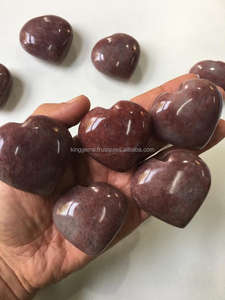 คริสตัลเลพิโดไลต์สีชมพูธรรมชาติ รูปหัวใจ ขัดเงา แกะสลัก - Product Image 2