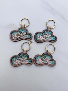 Últimos Llaveros de Cuero con Diseño Artesanal, Color Turquesa, Forma Irregular, Pendientes de Llavero, Gran Venta, Llaveros Ligeros - Product Image 3