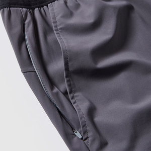 Men's Gray Polyester Shorts With Elastic Waist And Pockets Quick Dry Casual Short Shorts - Product Image 6
